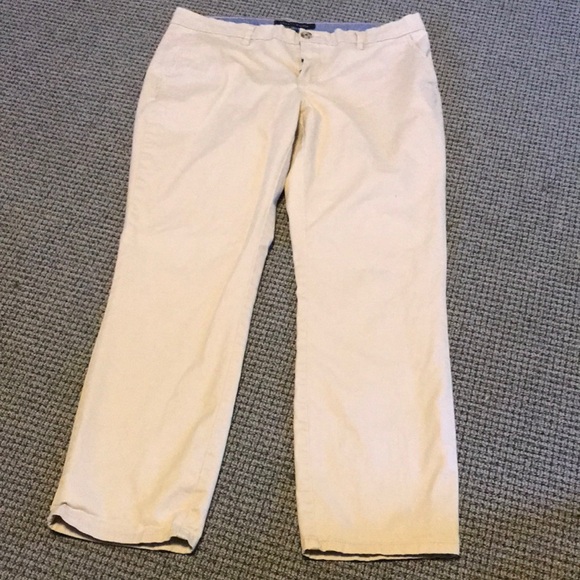 Tommy Hilfiger Cream Straight Leg Pants - Picture 1 of 6